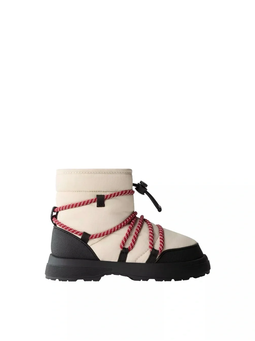Zara Cream Kids Boots with Red Laces and Black Soles WATER REPELLENT SNOW BOOTS